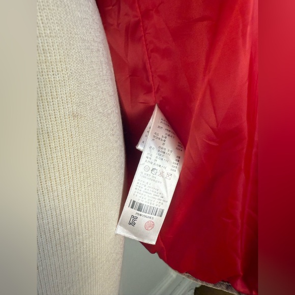 Plastic Island Classic Red Quilted Hooded Barn Jacket with Plaid Lining Size S - Picture 7 of 9